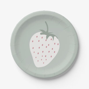 Strawberry Fields Berry First Birthday Girl Paper Plates