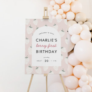 Strawberry Fields Berry First Birthday   Welcome Foam Board