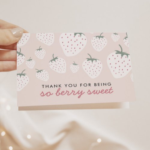 Strawberry Fields Berry Sweet Pink Girl Thank You Card