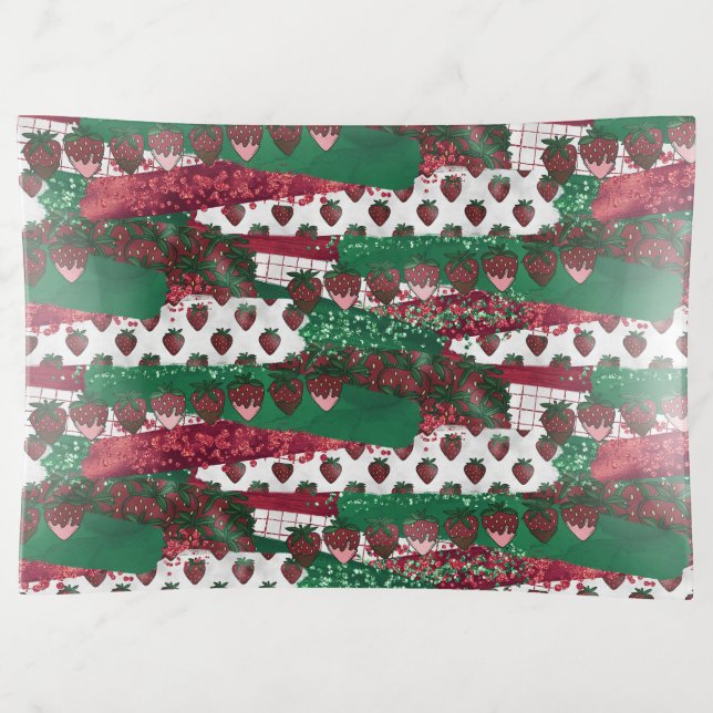 Strawberry Fields Brushstroke Trinket Tray (Front)