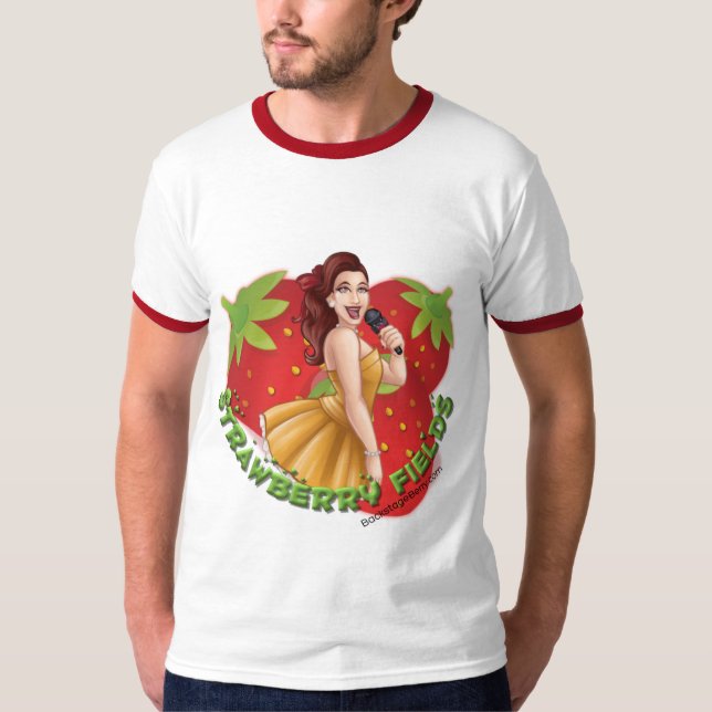 Strawberry Fields Cartoon Ringer shirt (Front)