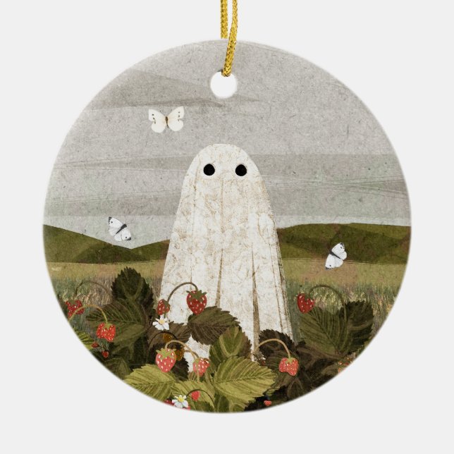 Strawberry Fields Ceramic Ornament (Front)