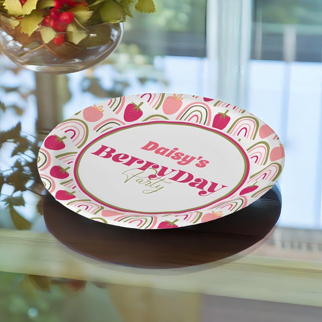 Strawberry Fields Delight Birthday Paper Plates (Creator Uploaded)