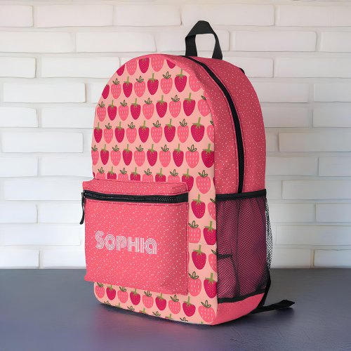 Strawberry Fields Delight  _ custom name  Printed Backpack