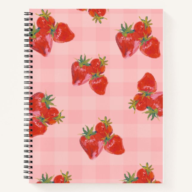 Strawberry Fields Notebook | Cute Fruit Aesthetic (Front)