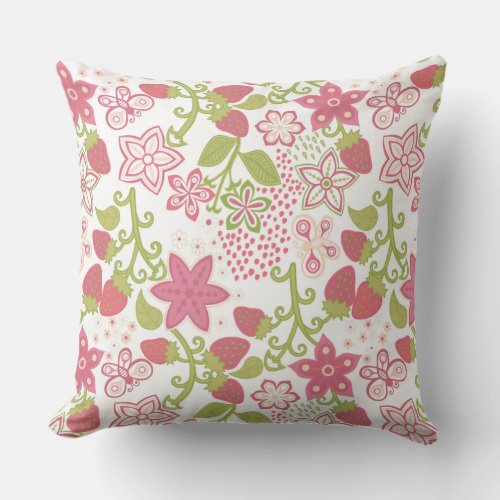 Strawberry Fields Outdoor Pillow