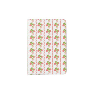 Strawberry fields pattern fruit summer travel passport holder