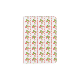 Strawberry fields pattern fruit summer travel passport holder