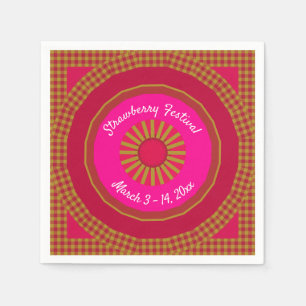 Strawberry Fields Pink/Gold Kaleidoscope Napkins