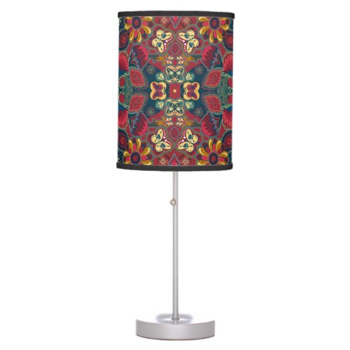 Strawberry Fields Retro Paisley Floral  Table Lamp