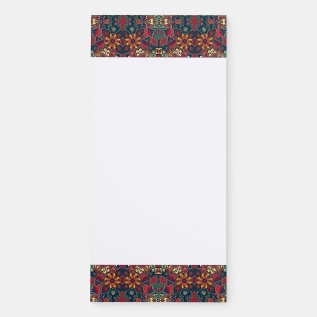 Strawberry Fields Retro Paisley Magnetic Notepad (Front)
