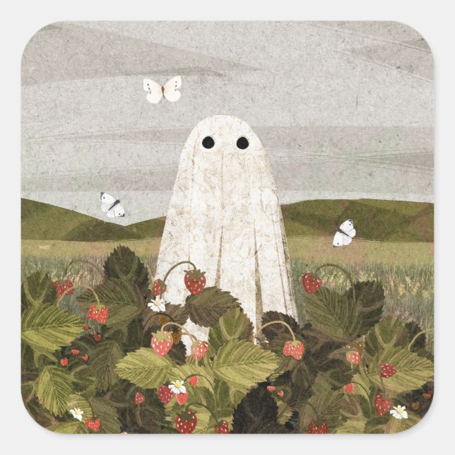 Strawberry Fields Square Sticker (Front)
