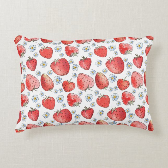 Strawberry Fields: Summer Freshness Accent Pillow (Front)