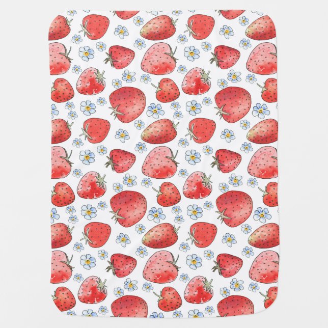 Strawberry Fields: Summer Freshness Baby Blanket (Front)