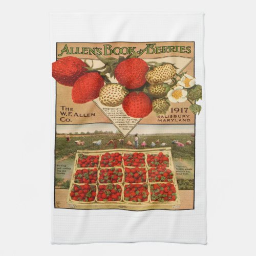 Strawberry Fields _ vintage poster Kitchen Towel