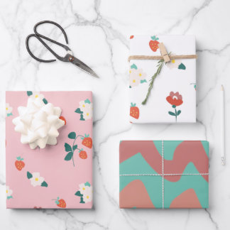 Strawberry Fields Wrapping Paper Sheets