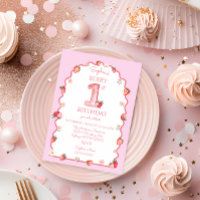 Strawberry First 1st Birthday Wavy