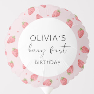 Strawberry First Birthday 1st Berry Sweet Balloon