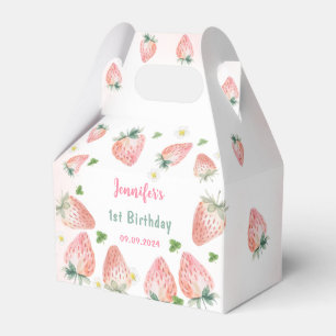 Strawberry First Birthday 1st  Favor Boxes