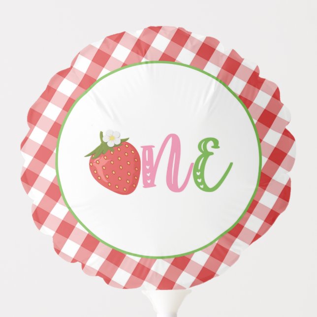 Strawberry First Birthday Balloon - ONE (Front)