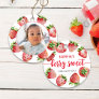 Strawberry First Birthday Berry Sweet Ceramic Ornament