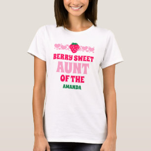 Strawberry First Birthday Celebration Aunt T-Shirt