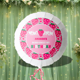 Strawberry First Birthday Celebration Balloon