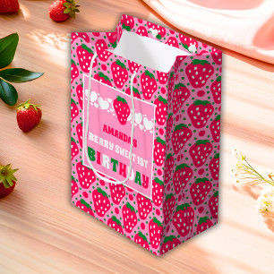 Strawberry First Birthday Celebration Medium Gift Bag