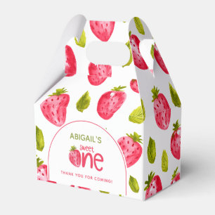 Strawberry First Birthday Favor Boxes