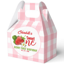 Strawberry First Birthday Favor Boxes