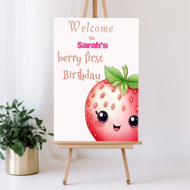 Strawberry  first birthday  foam board (Creator Uploaded)
