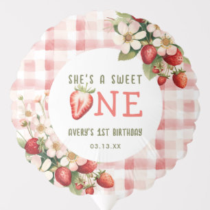 Strawberry First Birthday Party Berry Balloon