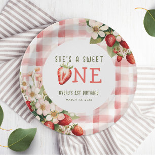 Strawberry First Birthday Party Berry Paper Plates