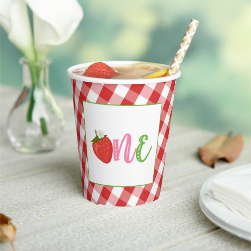 Strawberry First Birthday Party Cup