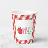 Strawberry First Birthday Party Cup (Back)