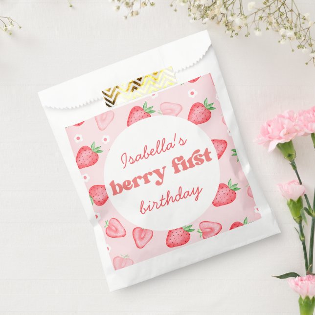 Strawberry First Birthday Party Favor Bag (Sealed)