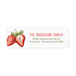 Strawberry First Birthday Return Address Label