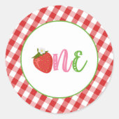 Strawberry First Birthday Sticker - ONE (Front)