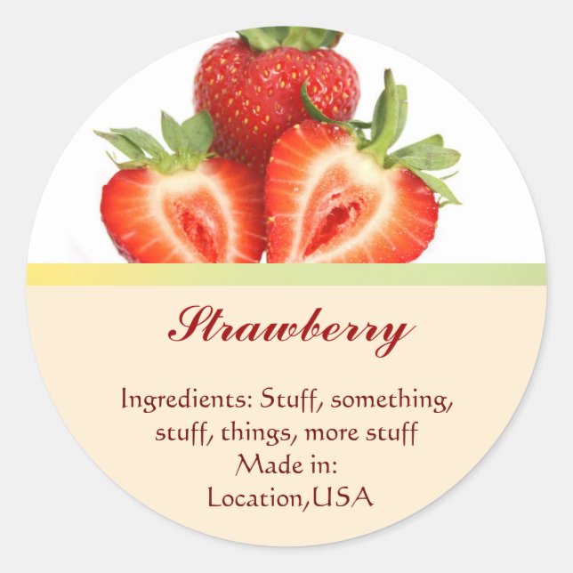 Strawberry Flavor Labels (Front)