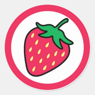 Strawberry flavor visual circle sticker labels