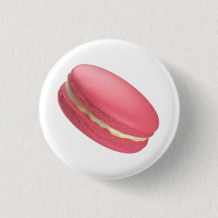 Strawberry flavored macaron button