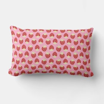 Strawberry Flip  Lumbar Pillow by Low_Star_Studio at Zazzle