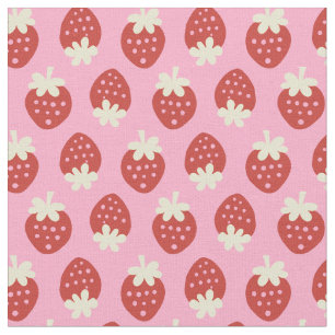 Strawberry Flip on Pink Fabric