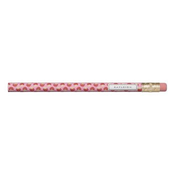 Strawberry Flip Personalized Pencil by Low_Star_Studio at Zazzle