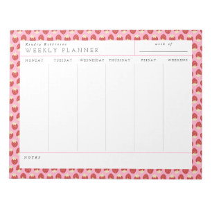 Strawberry Flip Weekly Planner Notepad