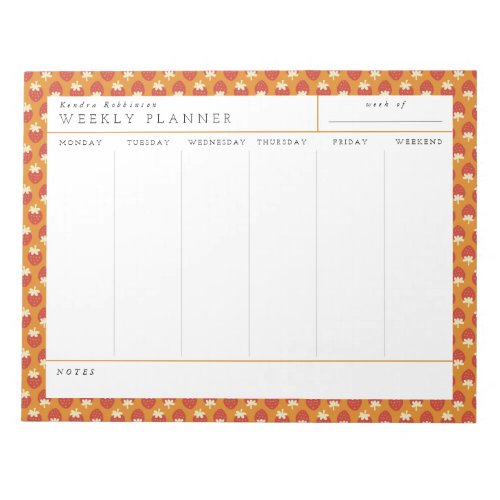 Strawberry Flip Weekly Planner Notepad