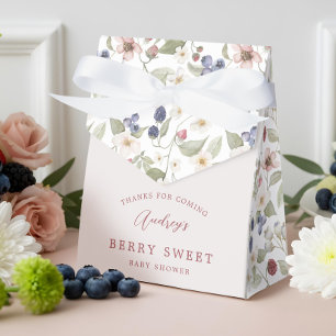 Strawberry Floral Berry Sweet Baby Shower Thank Favor Boxes