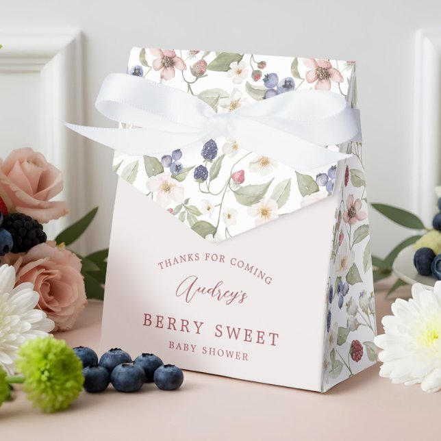 Strawberry Floral Berry Sweet Baby Shower Thank Favor Boxes (Strawberry Floral Berry Sweet Baby Shower Thank Favor Boxes)
