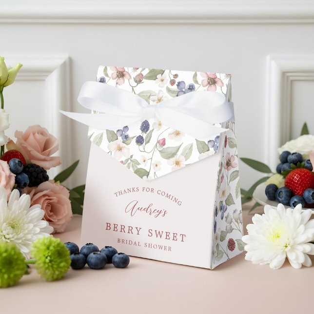 Strawberry Floral Berry Sweet Bridal Shower Thanks Favor Boxes (Strawberry Floral Berry Sweet Bridal Shower Thanks Favor Boxes)
