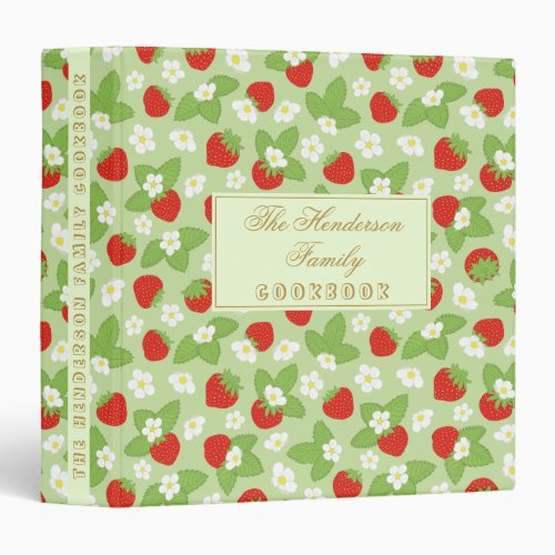 Strawberry Floral Family Cookbook Recipe Binder